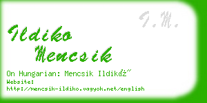 ildiko mencsik business card